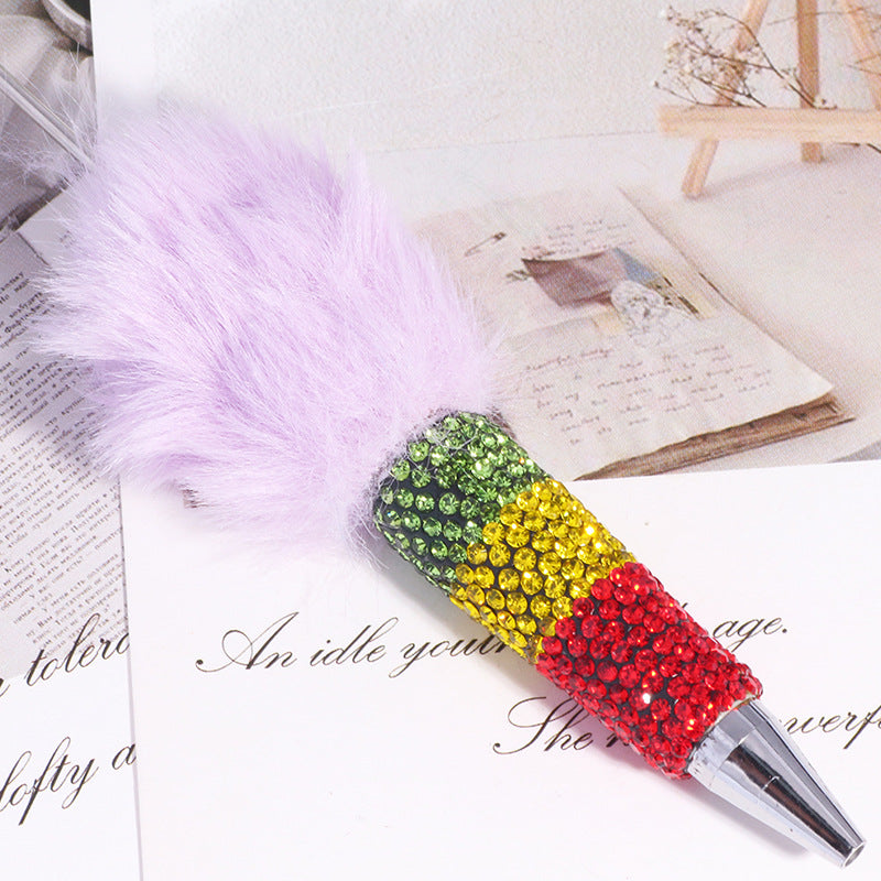 Wholesale 5pcs Multi colored plush rainbow beadable pens