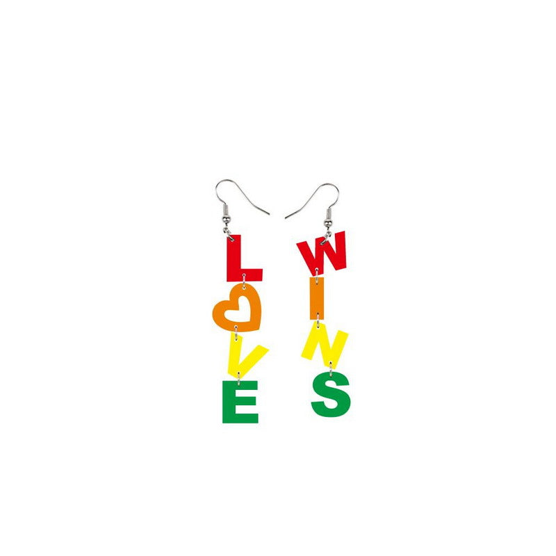 Wholesale LGBT Rainbow Pride Month Butterfly Sunflower Acrylic Earrings