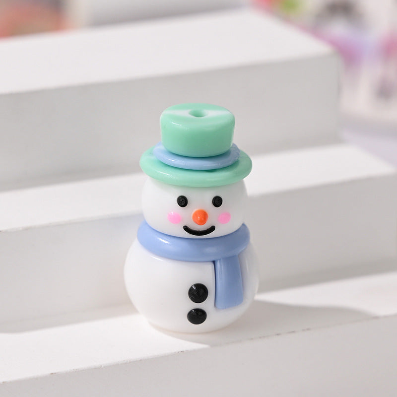 Wholesale 10pcs/pack Christmas snowman rubber beads  Christmas loose beads DIY
