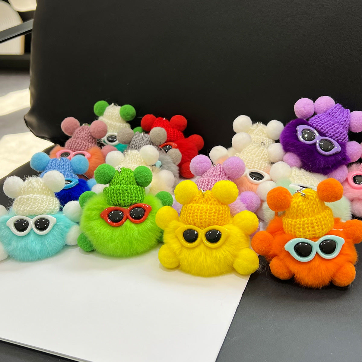 Wholesale Cute Cartoon Plush Ball Keychains