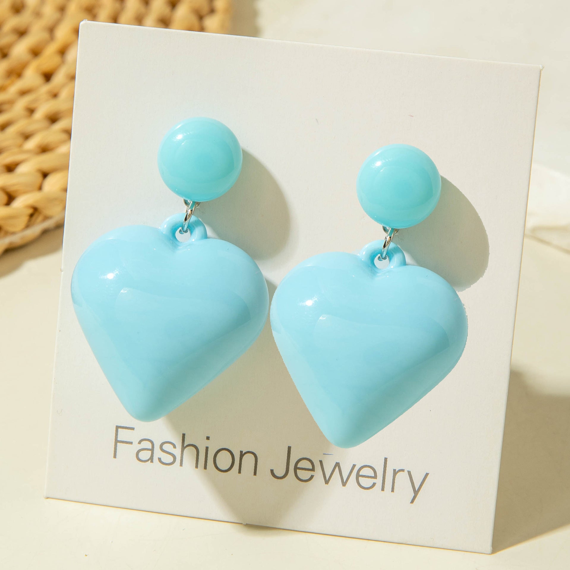 Wholesale Candy colored peach heart Valentine' s Day Acrylic Earrings