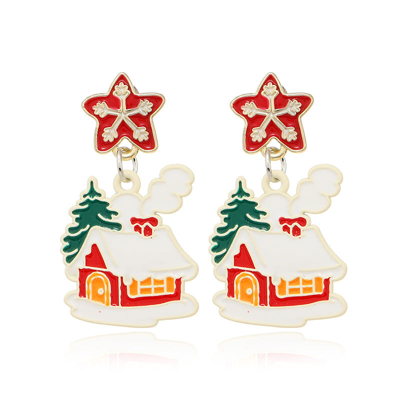 Wholesale Christmas tree bell  alloy earrings
