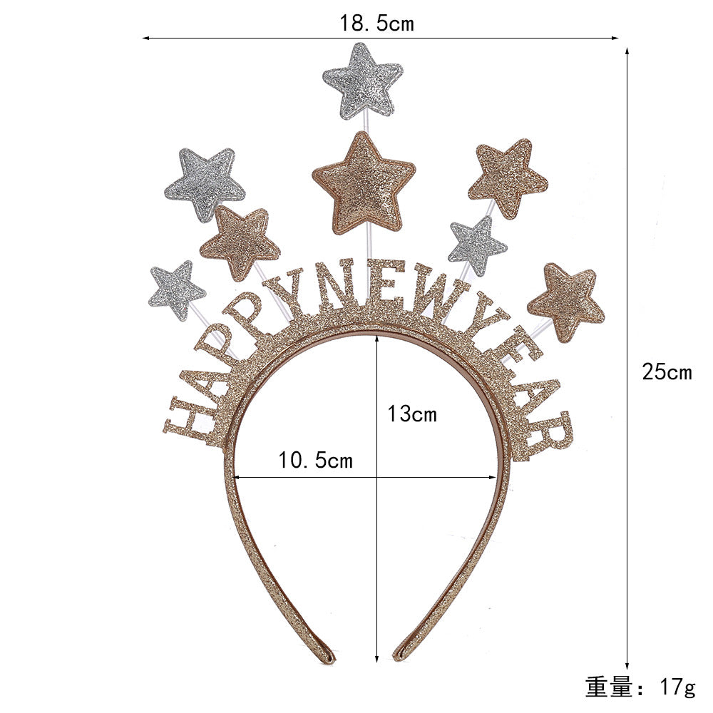 Wholesale Children's creative trend rain silk ball spring headband happy birthday English headband party decoration hair accessories