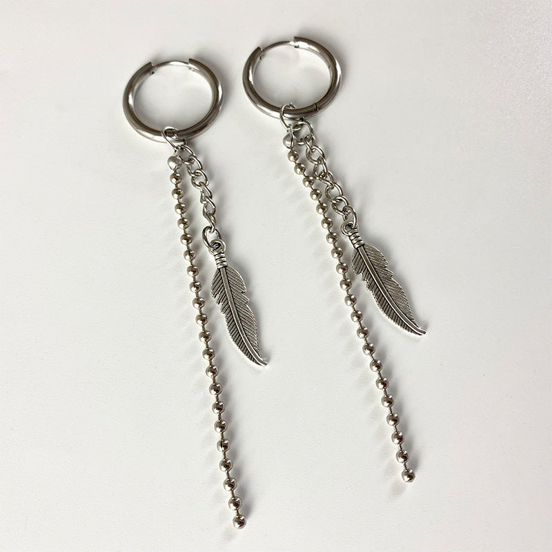 Wholesale 3 Pairs/pack Western Style Cactus Cross Feather Metal Earrings