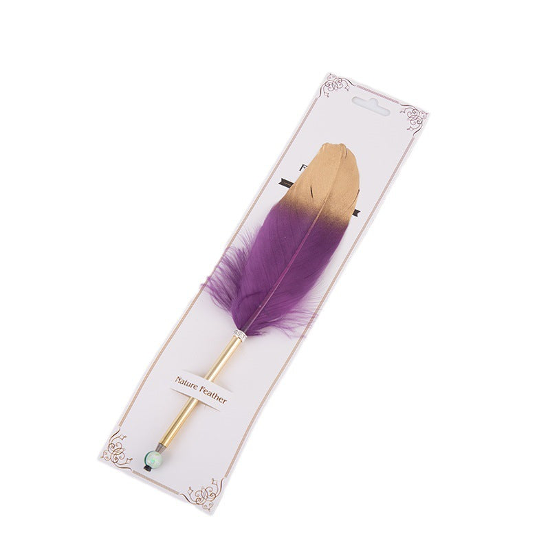 Wholesale Candy Color Quill Pen Ballpoint Pen Feather Gel Pen