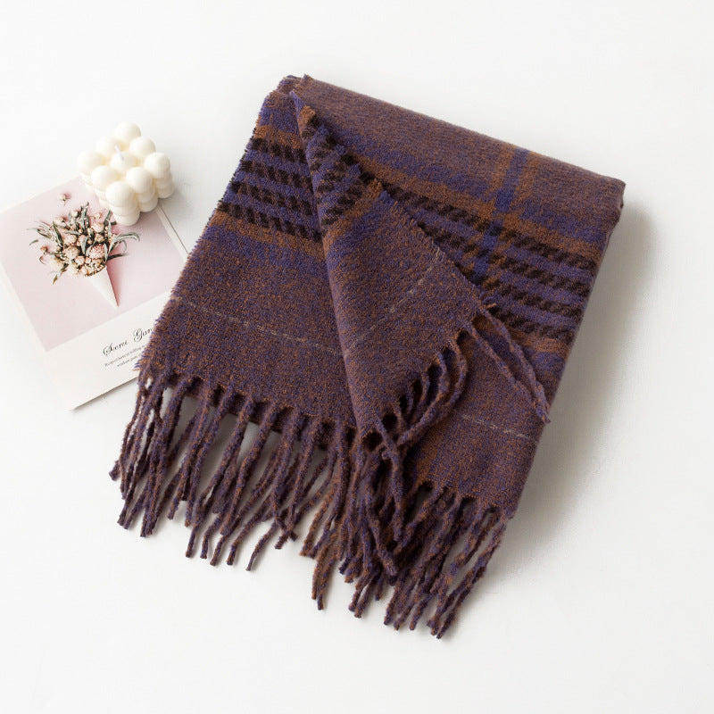 Wholesale Autumn and Winter Square Grid Scarf