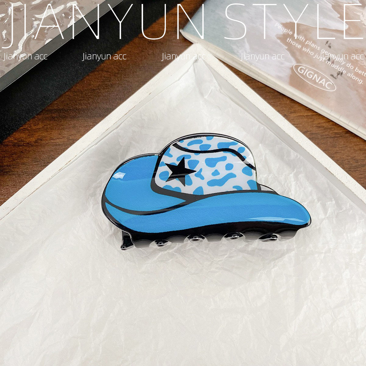 Wholesale Western Style Cowboy  Retro Imitation Acetate PVC Hair Clips