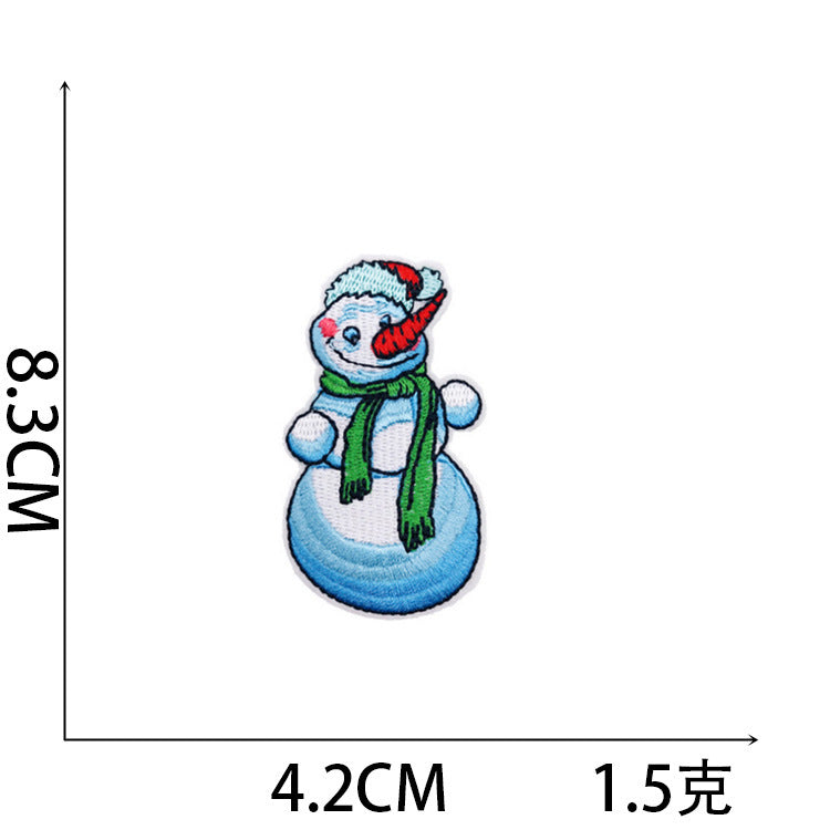 Wholesale Stylish Christmas Embroidered Patch Set Santa Snow Globe Polyester Iron On Appliques For Casual Clothing Boutique