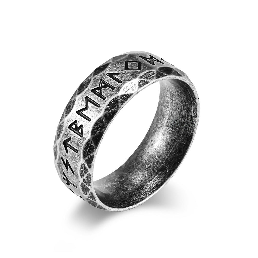 Wholesale Vintage text titanium steel ring