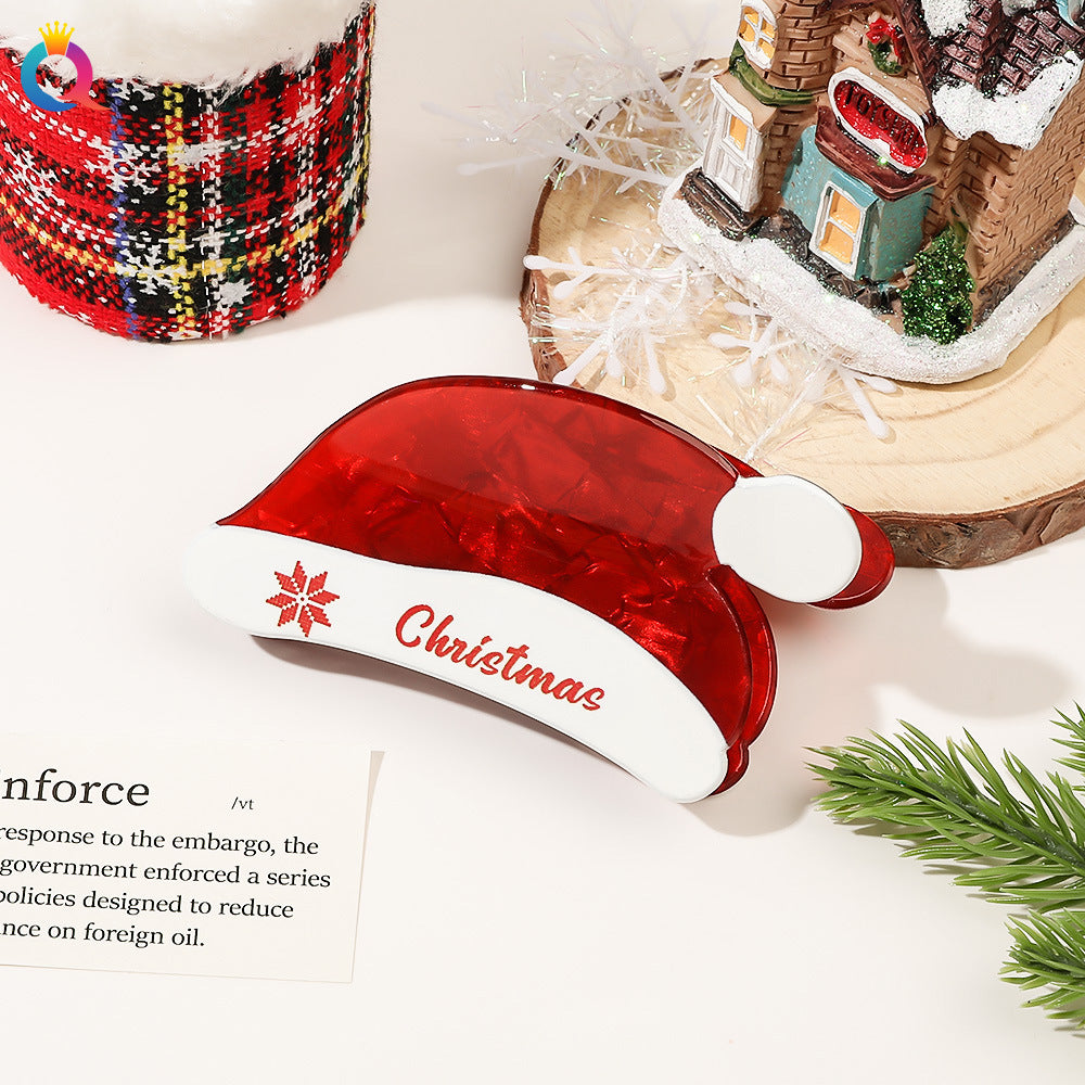 Wholesale Christmas Cartoon Print Ponytail Hair Shark Hair Clips