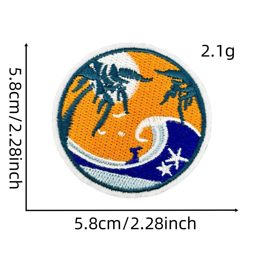 Wholesale Embroidered Patch With Landscape Adventure Design For Outdoor Travel Camping Clothing Decorative Accent