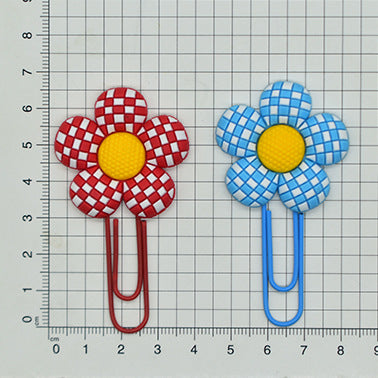 Wholesale  Random 50pcs/pack   Candy colored flower paper clip bookmark