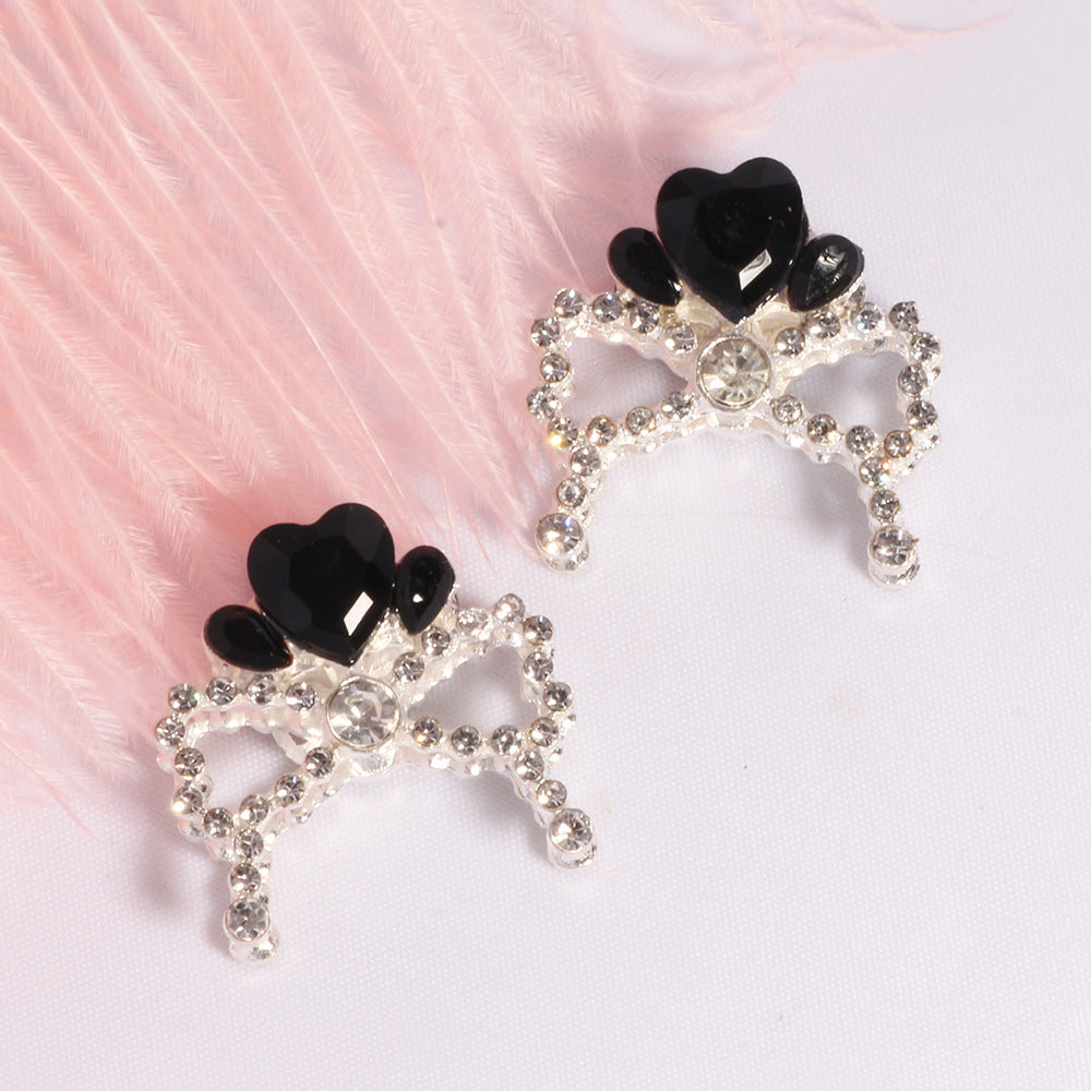 Wholesale 5pcs/pack Alloy crystal crown diamond ball four-way hole beads DIY  accessories