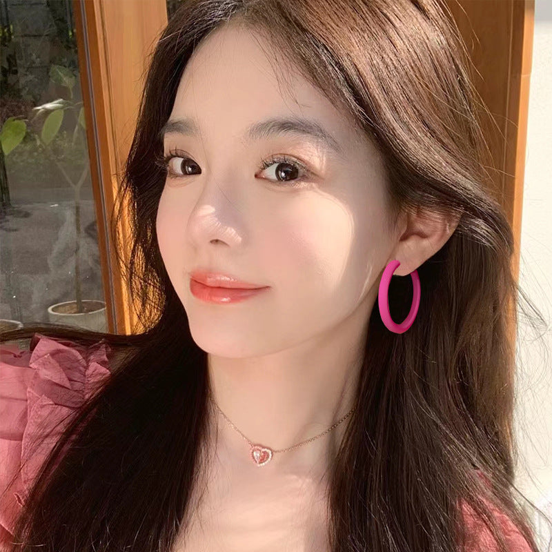 Wholesale Dopamine Rose Red Earrings