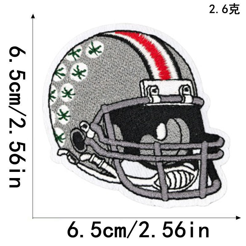 Wholesale American College Football Helmet Embroidered Patches Set Of 8 Polyester Cotton Sew On Applique For ets Backpacks Hats DIY Craft Resale