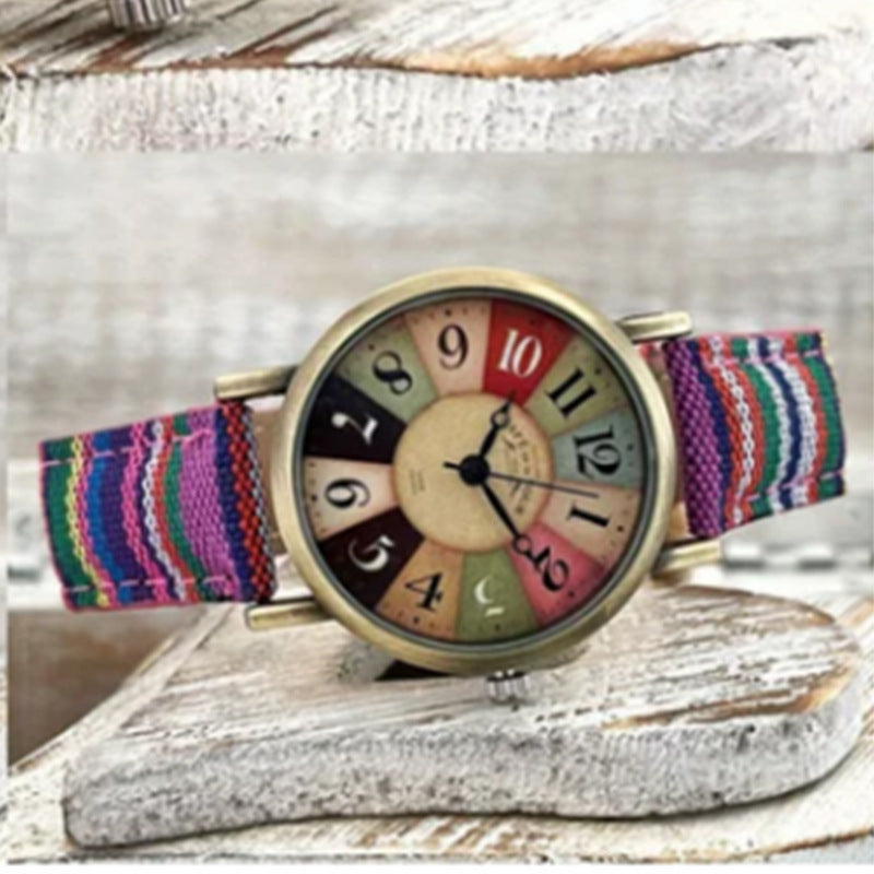Wholesale Colored Watch Straps, Ethnic Style Glass Mirror Watches
