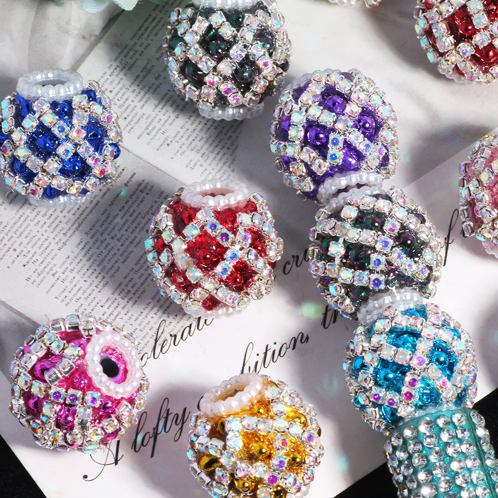 Wholesale 5pcs Diamond-shaped Flower Pattern Hollowed-out Snowflake  Crystal Beads