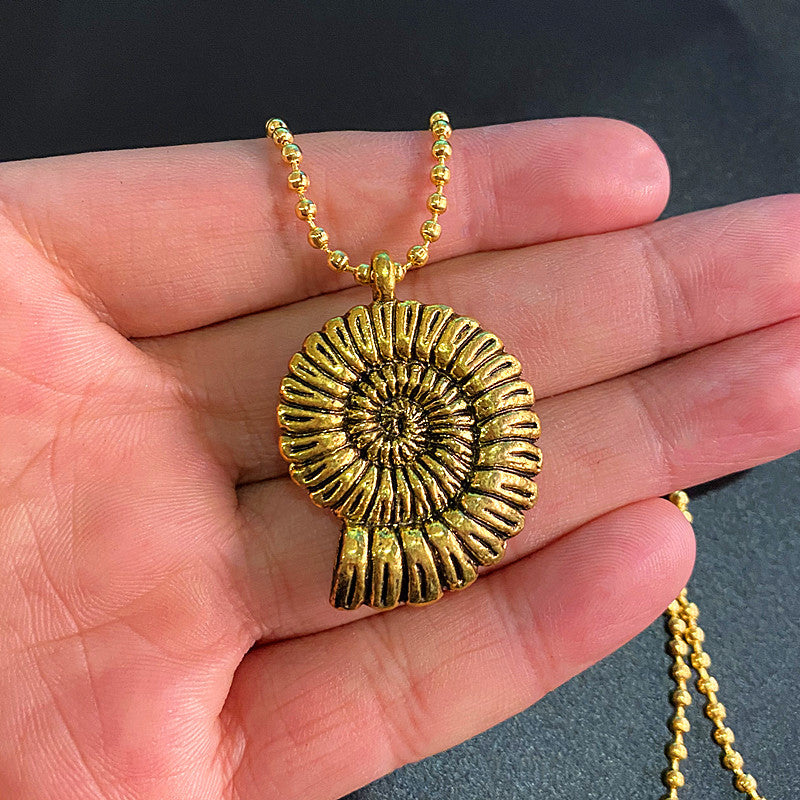 Wholesale Marine Life Pendant Creative Personality Design European and American Popular Retro Alloy Conch Accessories Pendant Necklace