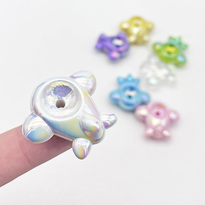 Wholesale Aircraft Beading Diy Hand-painted Acrylic Beads Accessories UV Color Plating