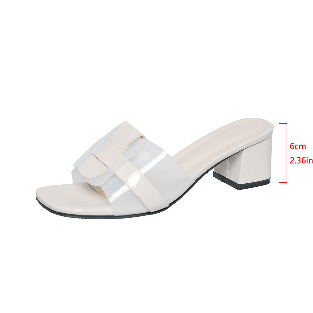 Wholesale Women's Casual plus size One-word Middll Thick Heel Shoes