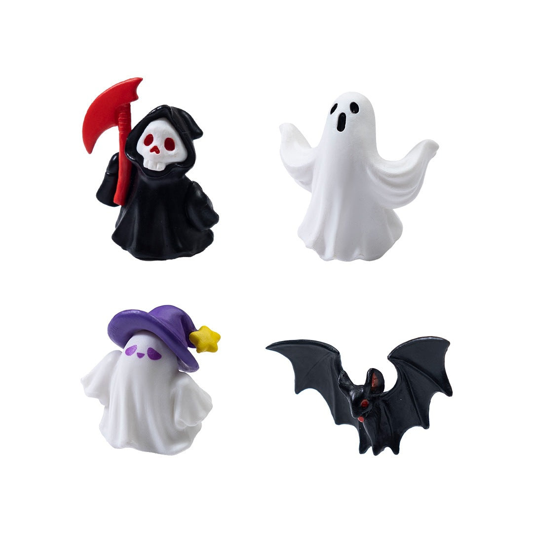 Wholesale 6pcs Stylish  Ghost Grim Reaper Bat PVC Miniature Figurine Desktop Decor DIY Craft Supply