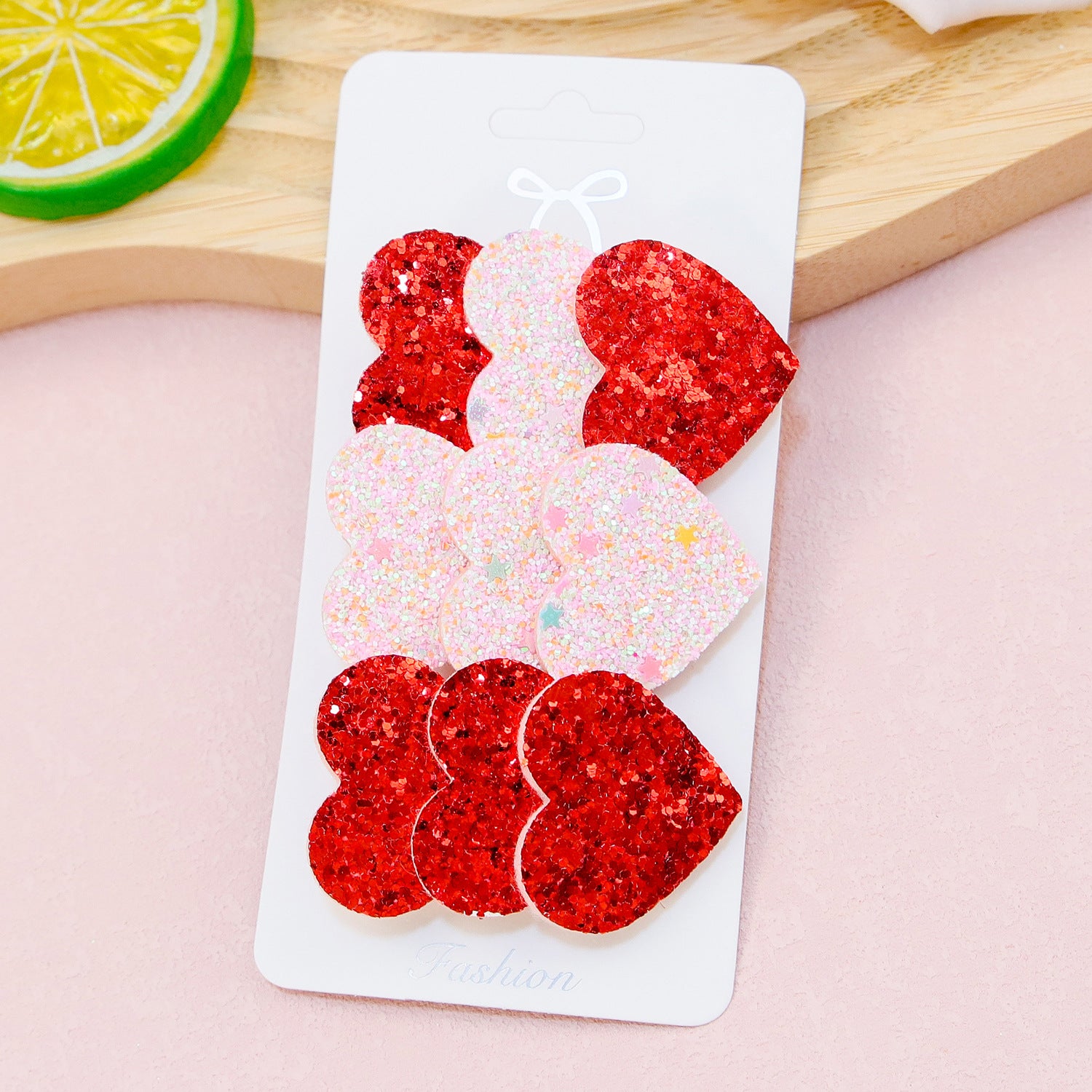 Wholesale Valentine's Day Love Fabric Bow Hair Clips