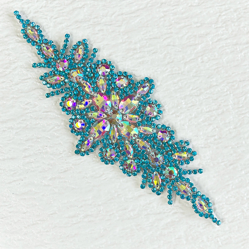 Wholesale Hand sewn bead rhinestone hot melt adhesive patch