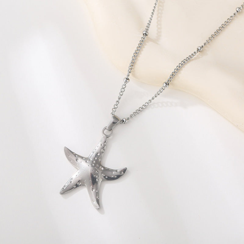 Wholesale Stainless steel marine life color-preserving necklace