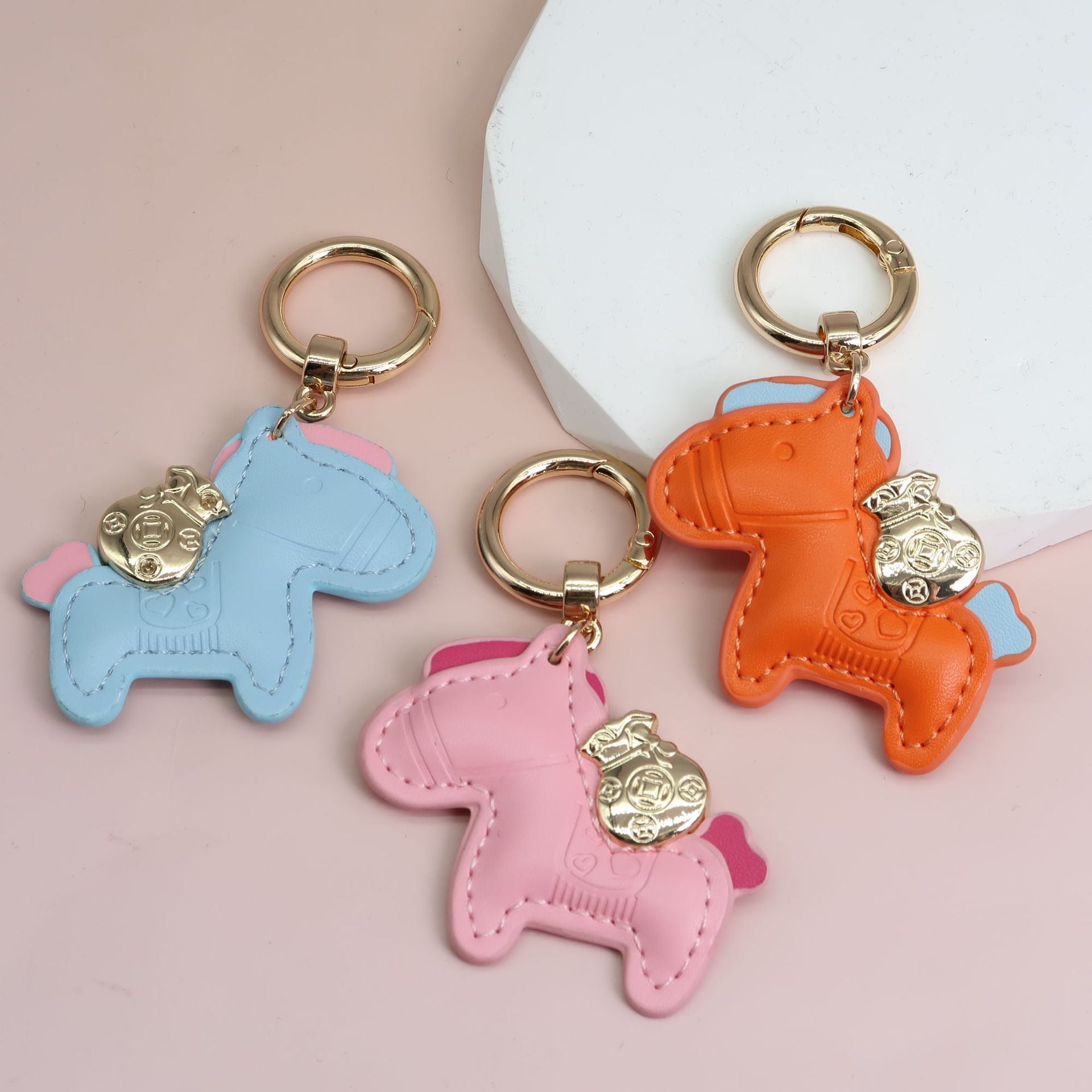 Wholesale Handmade Pony Pendant Made of Artificial Leather Keychains