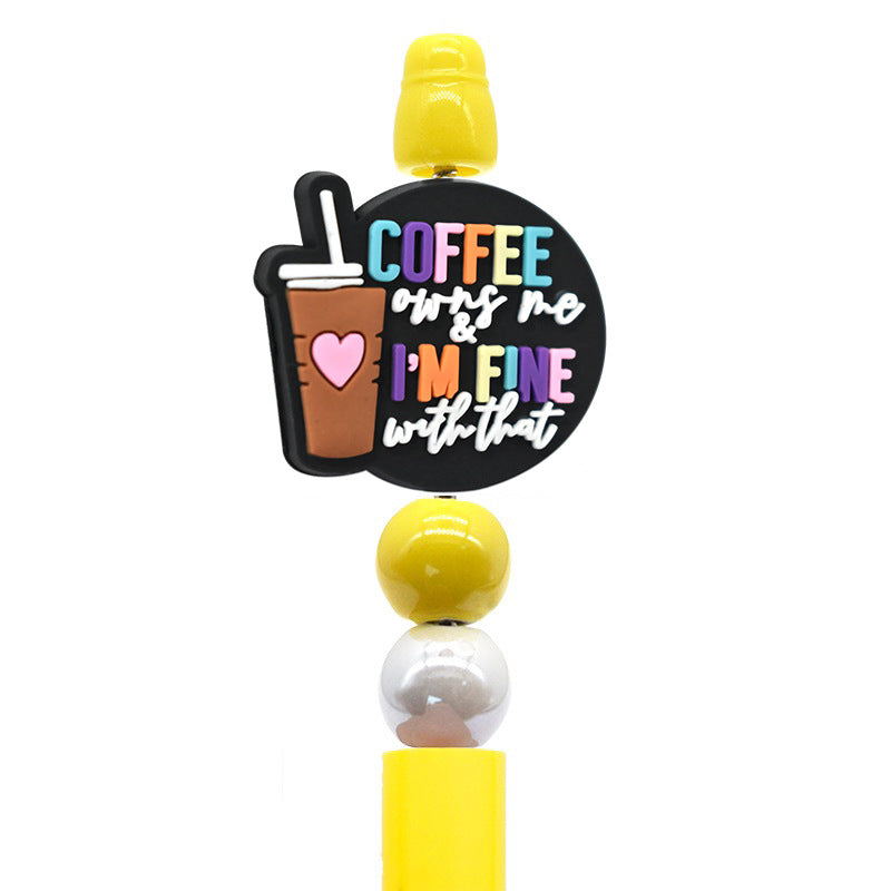 Wholesale Random100pcs Coffee Milk Tea Cup Beaded Lanyard Soft Rubber Focal Beads