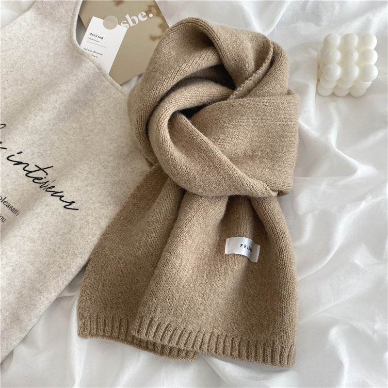 Wholesale Solid Color Soft Autumn and Winter Warm Knitted Scarf