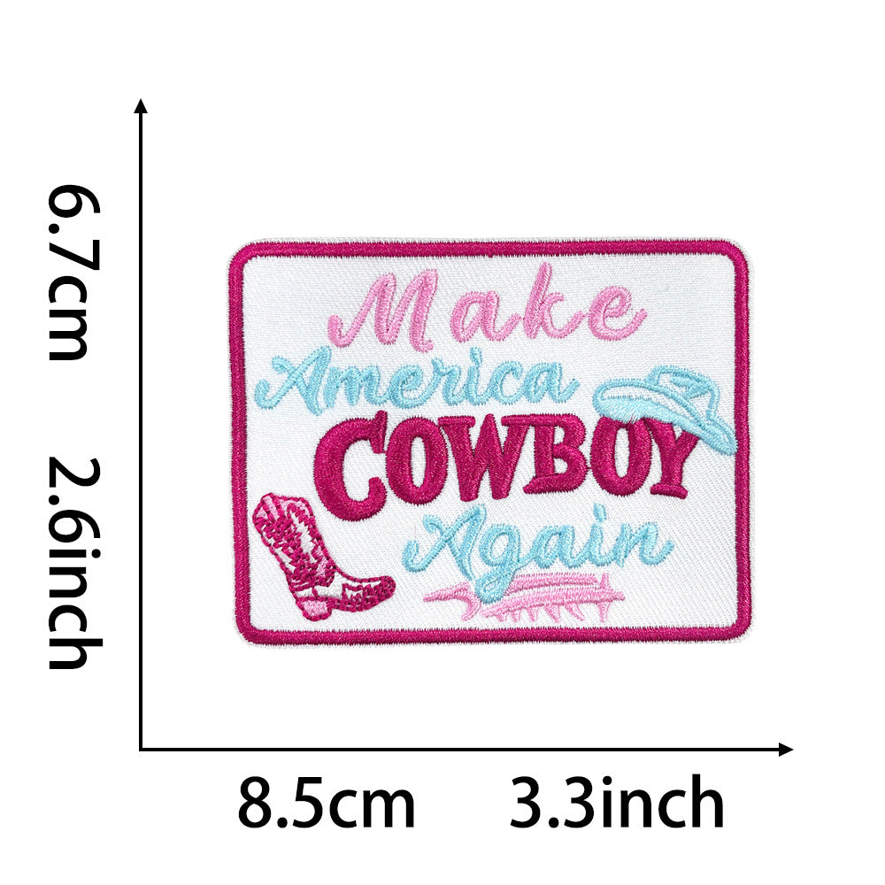 Wholesale 20 Styles Pink Letter Gold Plaid Polyester DIY Iron On Embroidered Patches For Shoes Hats Stylish Gift