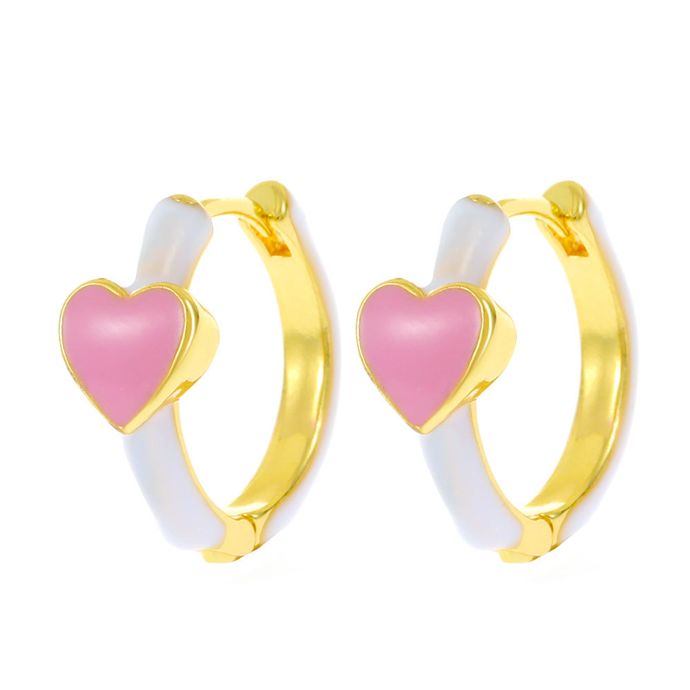 Wholesale color drop oil C-shaped women's fashion temperament niche design geometric earrings