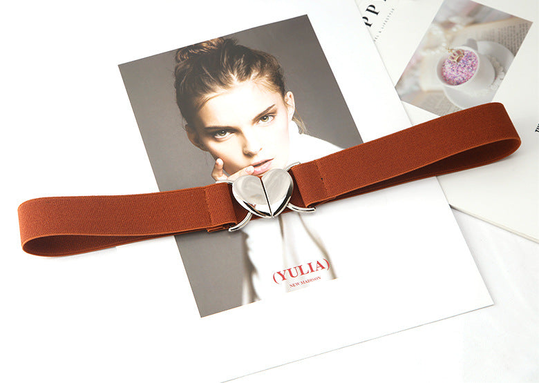 Whoelsale PU Valentine's Day Women's Love Buckle Thin Belt