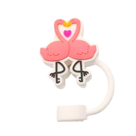 Wholesale 10mm Glass Straw Dust Cover Cover Silicone Food Grade Straw Dust-proof Staley Water Cup Leak-proof Valentine's Day