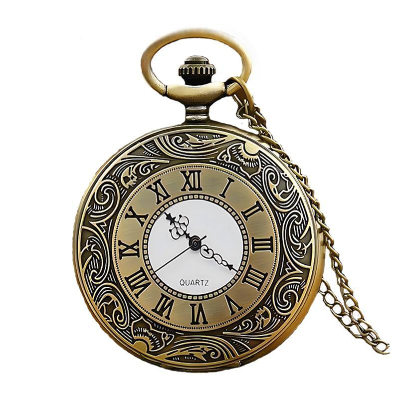 Wholesale Hollow out retro flip quartz pocket watch