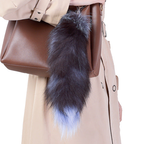 Wholesale of Oversized Fox Hair Pendant Keychains