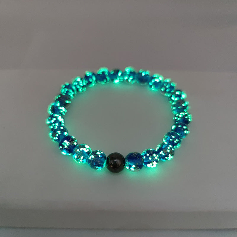 Wholesale Starry Sky Glass Golden Sands Healing Crystal Luminous Bracelet