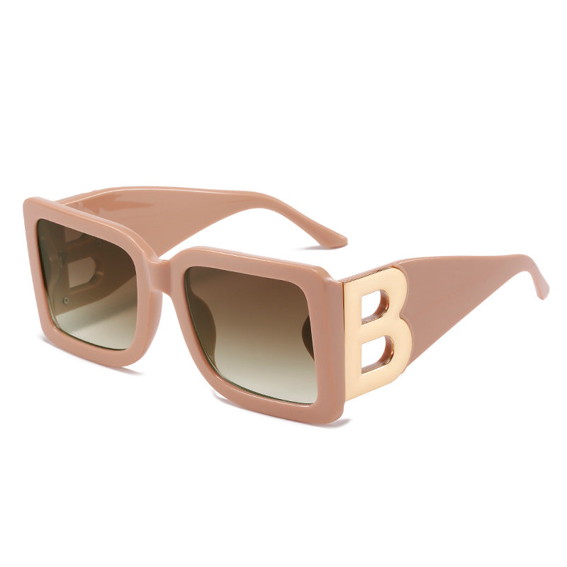 Wholesale Large Frame Square B-leg Sunglasses