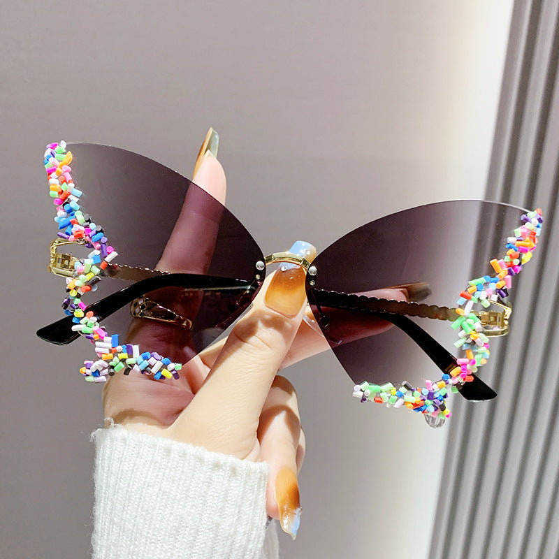 Wholesale Wedding Colorful Butterfly Party Sun Protection Glasses