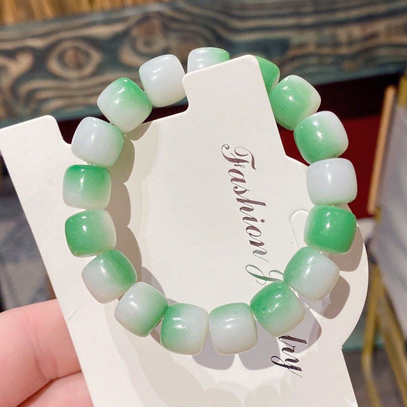 Wholesale Macaron Bamboo Two Tone Beaded Bracelet