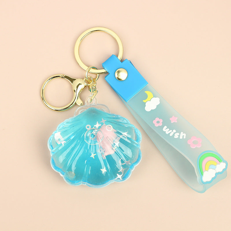 Wholesale Creative Oil-infused Ocean Shell Keychain