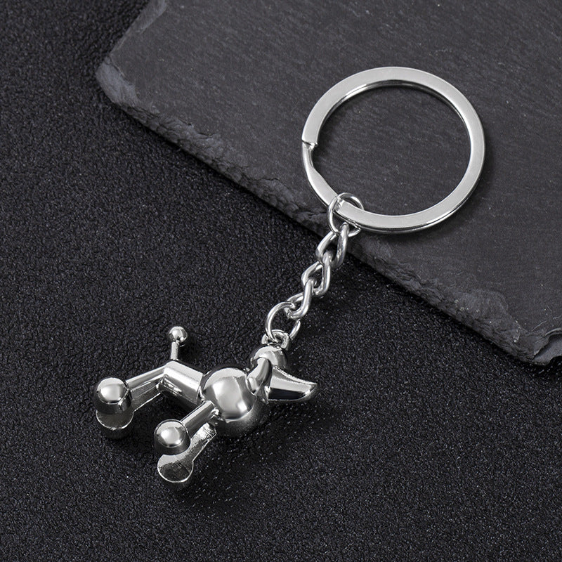 Wholesale Stereo Poodle Alloy Keychains