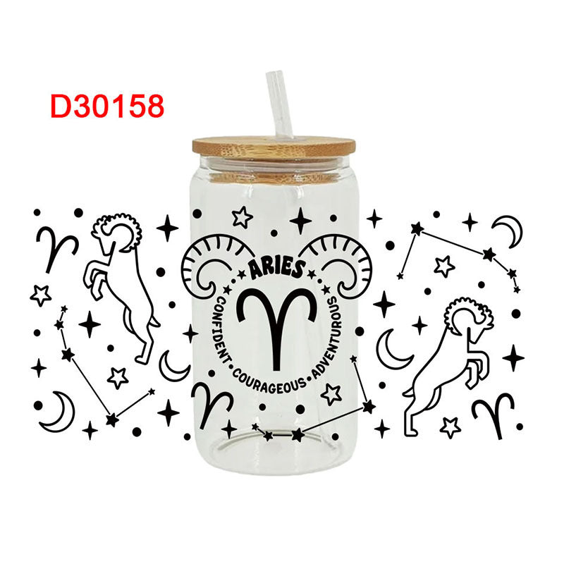 Wholesale  Black and white style  16oz Cup UV DTF Wraps 16oz Cup UV DTF Wraps