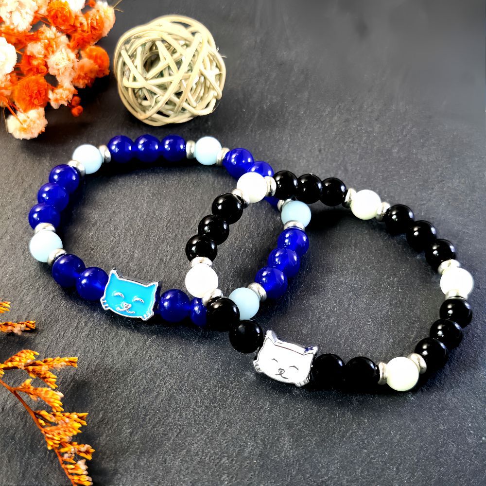 Wholesale Halloween alloy double-sided luminous cat bracelet