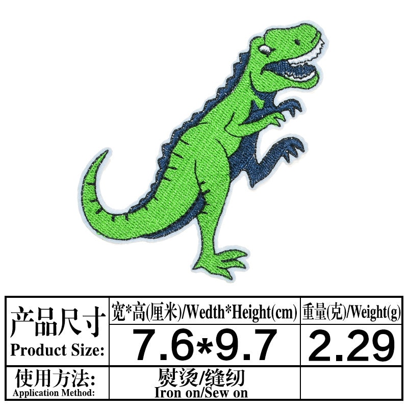 Wholesale Trendy Dinosaur Embroidered Twill Patch T Rex Sew On Applique For Clothing Towels DIY Craft Gift