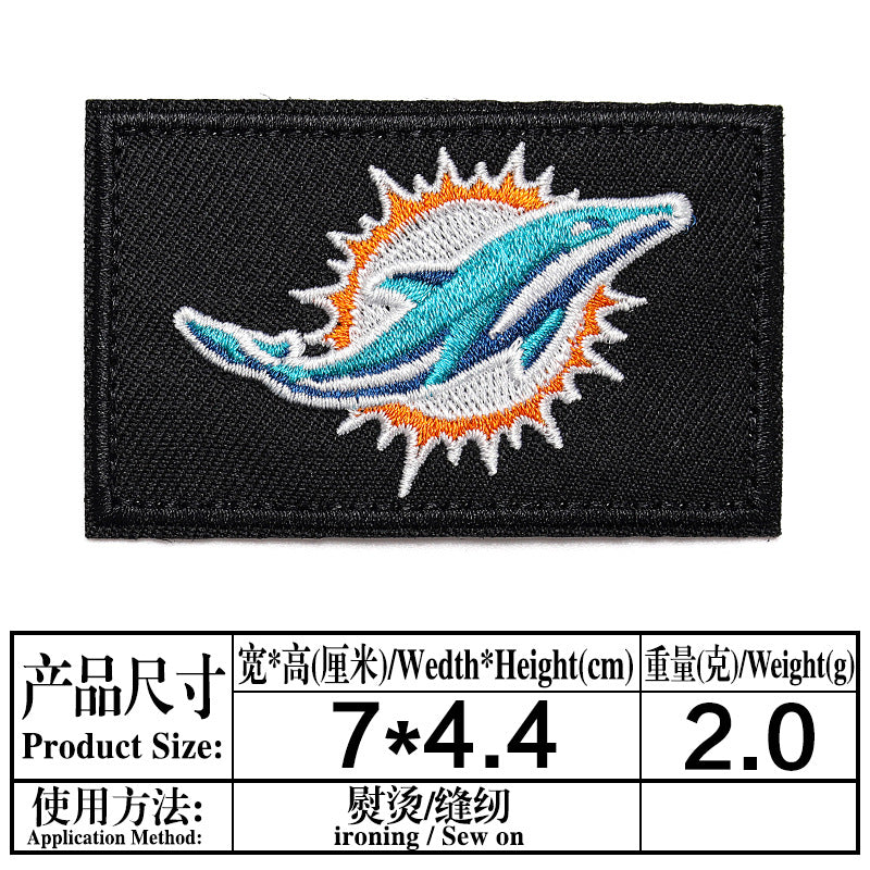 Wholesale Twill Embroidered Patch Team Badge Rectangular Decorative Accent For Bags Clothing Towels