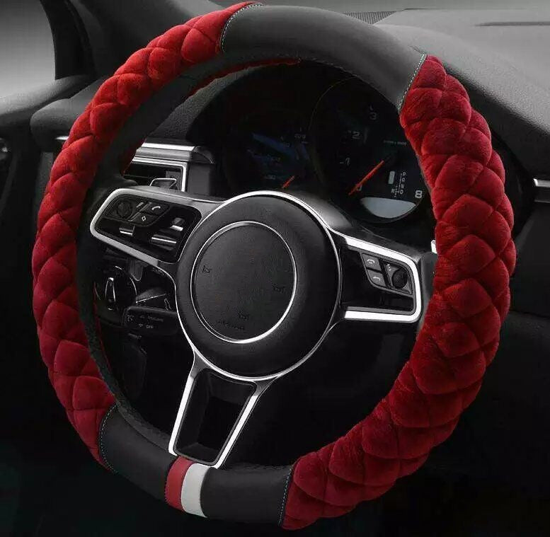 Wholesale Car Winter Crystal Plush Round Handlebar Cover