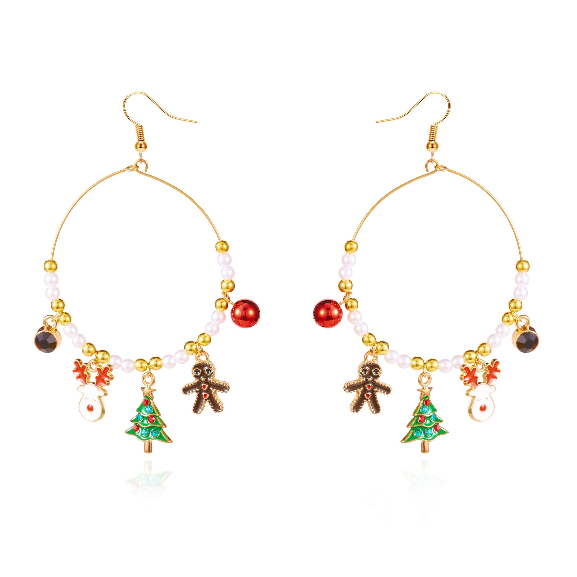 Wholesale Christmas tree  reindee  gingerbread man earrings
