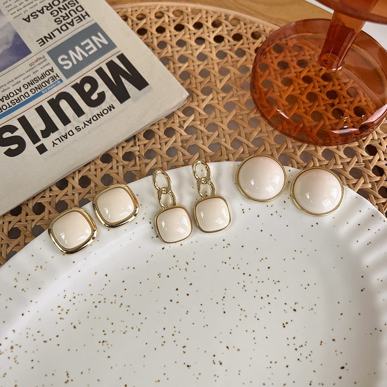 Al por mayor 925 Silver Needle Geométrica Geométrica Resina de resina Camina de aleación blanca